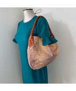 PAOLO MASI Italian Made Metallic SNAKESKIN Leather Bag UNIQUE BRAIDED HA... - $2,797.58 MXN