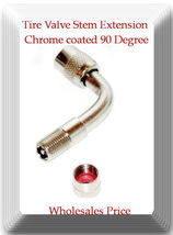 1 Kit Brass Tire Valve Stem Extension Chrome coated 90 Degree - £7.17 GBP