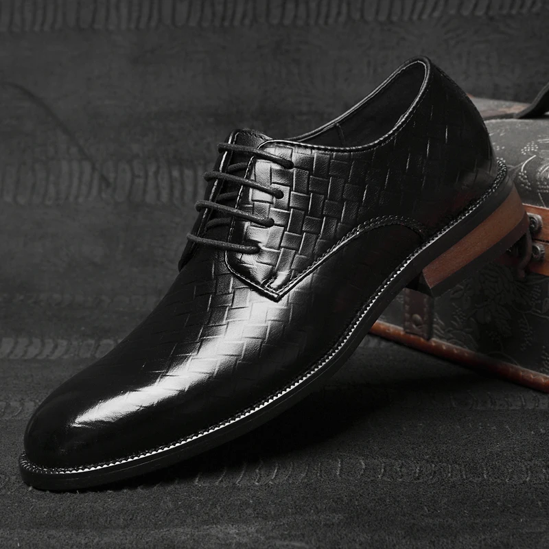 Handmade Mens Wedding Oxford Shoes Genuine Leather Men&#39;s Dress Shoes Sli... - $139.44