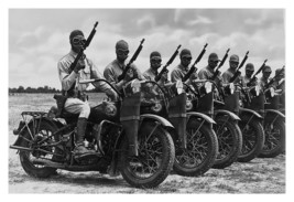 WW2 Us Army Soldiers On Harley Davidsons Holding Thompsons Submachine 4X6 Photo - £6.27 GBP