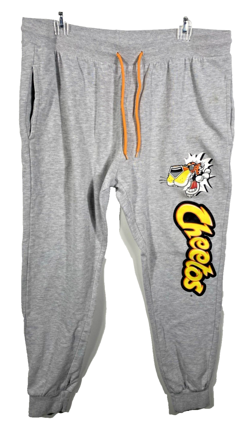 Cheetos Sweatpants Jogger Pants Size XXL 2X Womens Spell Out Logo Gray Knit - $39.62