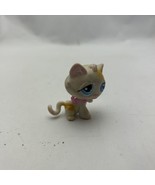 Littlest Pet Shop~#52~Kitty Cat~White Yellow~Raised Paw~Blue Dot Eyes~Re... - £10.80 GBP