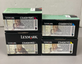 Set Of 4 Lexmark Toners C540A1KG C540H1CG C540H1YG C540H1MG New Sealed - $34.95