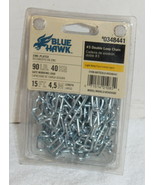 Blue Hawk #3 Zinc Plated Double Loop Window Sash Chain ~ 90 lb. ~ 15&#39; ~ ... - $8.99