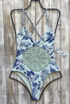Frankie&#39;s Bikinis Hawaiian Mist Poppy One Piece Crochet Detail (S) Nwt $225 - £107.66 GBP