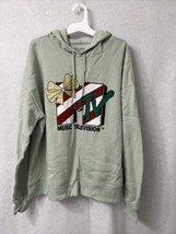 Women&#39;s MTV Holiday Hooded Graphic Pullover Sweatshirt - Aqua Gray - Size XL  - £4.45 GBP