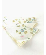 4 Cloth Napkins Off White Floral 15&quot; x 14&quot; Vintage Spring - $21.47