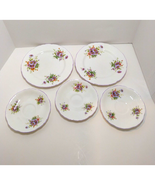 Vintage Bone China Hammersley &amp; Co Salad -Tea Plates Floral Scalloped Ri... - $21.71 CAD