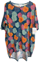 Lularoe Irma M Multicolor Carnations Short Sleeve Tunic Top NWT - $14.85
