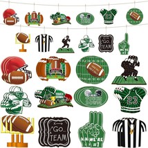 36 Pieces Football Ornaments Wooden Hanging Football Ornament Decoration... - $16.99