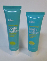 Bliss LEMON + SAGE Body Butter Maximum Moisture Cream 2x 1 oz Travel Sz Lot - £3.98 GBP