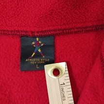 Athletic Style New York Men's Red 1/4 Zip Fleece Pullover Sweatshirt Size Large image 3