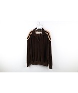 Vintage 70s Streetwear Mens Large Striped Velour Collared Pullover Sweat... - $81.17 CAD