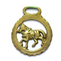 Vintage Solid Brass Horse Ornament Medallion Saddle Decoration 3.5&quot; - £15.78 GBP
