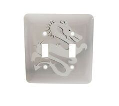 Light Switch Cover 3d Rose White Dragon Toggle Switch 5 Inches x 5 Inches - $3.46