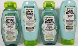 Lot Of 4 Garnier Whole Blends Coconut Water &amp; Aloe Vera 2 Shampoo 2 Conditioners - £16.23 GBP