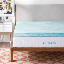 Linenspa 3 Inch Mattress Topper For Queen Size - Gel Swirl, Queen Foam Pad. - £114.57 GBP