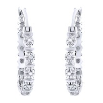 0.20Ct Round Simulated Diamond Womens Hoop Earrings 14k White Gold Plate... - $93.48