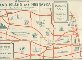 Jamson&#39;s Cafe Placemat Grand Island Nebraska 1949 Souvenir  - £13.96 GBP