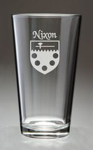 Nixon Irish Coat of Arms Pint Glasses - Set of 4 (Sand Etched) - £54.35 GBP