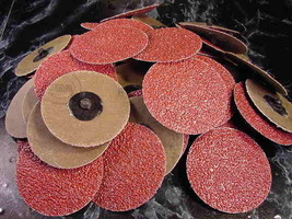 50pc 3 &quot; ROLL LOCK SANDING DISC 24 GRIT Made in USA Heavy Duty sand inch - £23.52 GBP