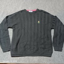 Chaps Ralph Lauren Sweater Men Large Black Hand Framed Cotton Knit - $19.33