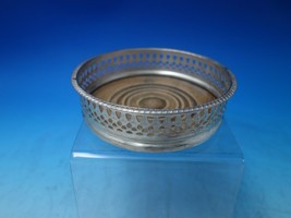Gadroon Silverplate Champagne Coaster with Wood Base c.1920 1 1/2&quot; x 5&quot; (#6166) - £109.38 GBP