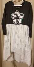 Flapdoodles - Black White Polka Dot Dress Sequined Size 5T      B22 - £7.70 GBP