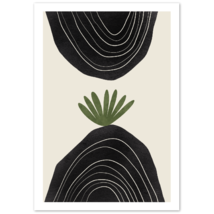 Black Beige Green Abstract Art Poster Nr. 2 - £14.37 GBP+