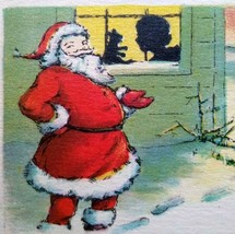 Santa Claus Outside Window Christmas Postcard Metropolitan News Unused 1... - £11.71 GBP