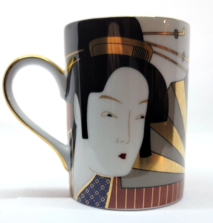 VTG 1982 FITZ & FLOYD Coffee Tea Cup Mug GEISHA Porcelain - $12.99