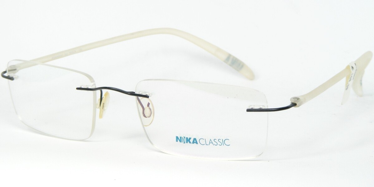 NIKA CLASSIC Brillen R1100 C08B Schwarze Brille Randlos 51-18-140mm - $56.42