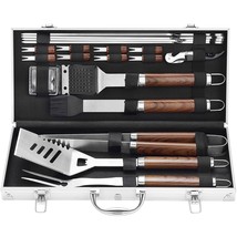 20Pcs Heavy Duty Bbq Grill Tools Set - Extra Thick Stainless Steel Spatula, Fork - £50.11 GBP