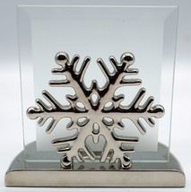 Kirkland Frosted Beveled Christmas Snowflake Tealight Candle Holder - £10.06 GBP