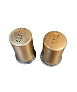 VINTAGE RETRO COPPER ANODIZED ALUMINUM SALT &amp; PEPPER SHAKERS MADE IN USA  - £9.58 GBP