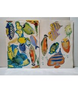 Vintage Tropical Fish Ocean Sea Window Clings 2 Sheets Colorful Reflective - £10.95 GBP