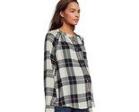 Time and Tru Maternity Woven Button Up Top Womens XXL Blue Plaid Shirt - $14.86