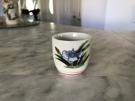 Vintage Miniature Ceramic Floral Cup (Japan) chipped - $4.99