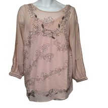 roamans pink beaded cami tank long sleeve blouse 2 piece Size 16W - $27.71