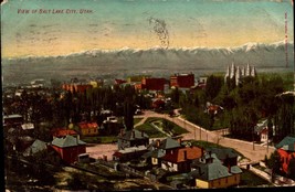 Vintage 1908 Postcard - Birds Eye View Of Salt Lake City Utah-bk41 - £3.15 GBP