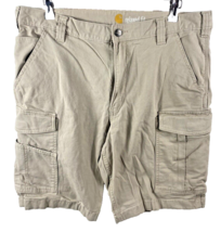 Carhartt Shorts Size 36 Mens Rugged Flex Rigby Cargo Short Tan Khaki Cotton - £43.61 GBP