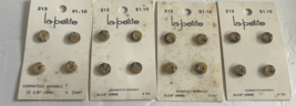 Lot 4 La Petite Buttons on Cardboard 3/8&quot; Brown Multicolor - £15.51 GBP