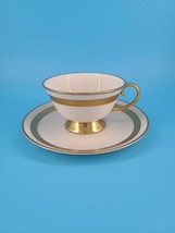 Vintage Flintridge Fine China Cup &amp; Saucer Set Made In California Gold  - $12.16