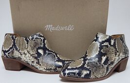 Madewell M3463 Sz 8.5 M Women&#39;s Leather Heeled Low Chelsea Boots Snake E... - $32.30 CAD