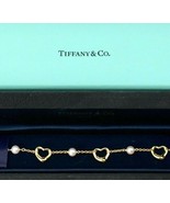 Tiffany &amp; Co Elsa Peretti 18K Yellow Gold 5.2mm Akoya Pearl Bracelet 7 1... - £1,260.30 GBP