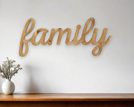 10&quot; X 23&quot; Natural Carved Wood Family Text Wall Decor - $2,616.75 MXN