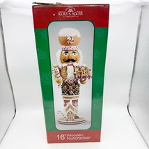 Kurt Adler Wooden Gingerbread Christmas Nutcracker, 16&quot; - £42.39 GBP