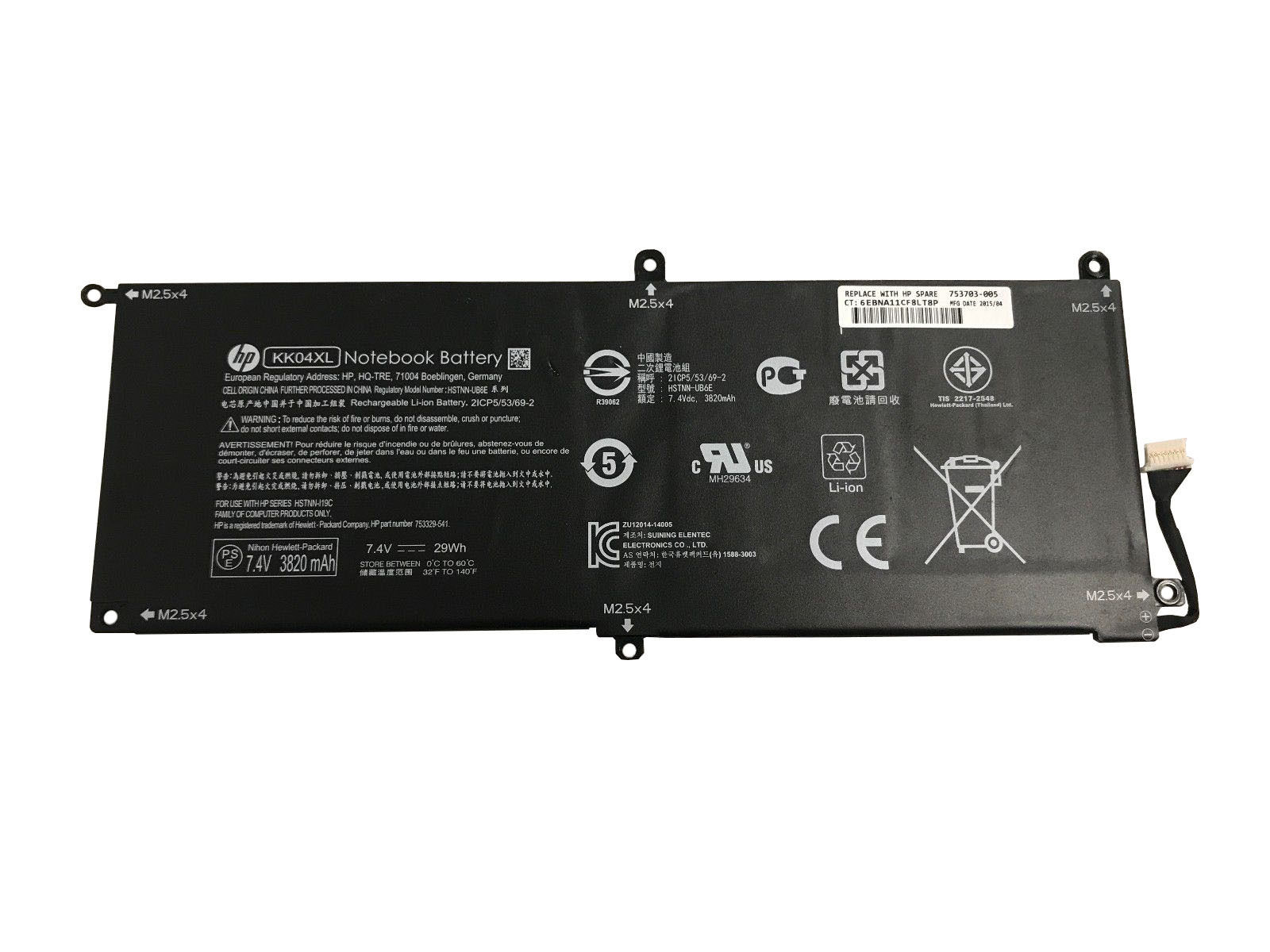 Primary image for HSTNN-I19C HP Pro X2 612 G1 Battery K4K09LT L5G68EA P7H18UC W2G01UC Z6H57UC