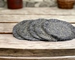 Set of 5 Gray Vintage Round Wicker Straw Plate Holder Chargers Perfect O... - $13.33
