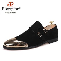 New arrival black suede men brogue with gold buckle party and wedding men dress  - £221.49 GBP